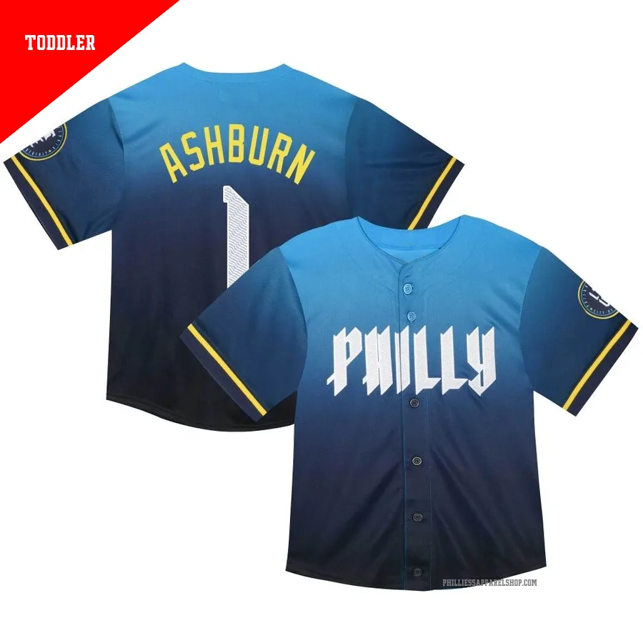 Philadelphia Phillies ＃1 Richie Ashburn Men's Blue Limited Toddler 2024 City Connect Jersey