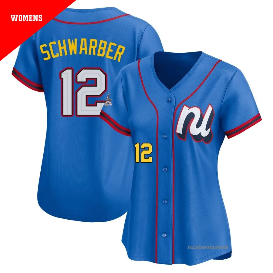 Philadelphia Phillies ＃12 Kyle Schwarber Women's Blue Limited National League 2025 All-Star Edition Jersey