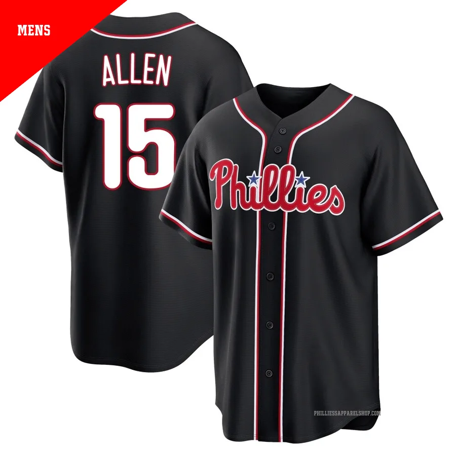 Philadelphia Phillies ＃15 Richie Allen Men's Black Replica Fashion Out Jersey