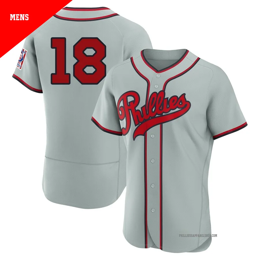 Philadelphia Phillies ＃18 Didi Gregorius Men's Gray Authentic 2026 Field Of Dreams Jersey