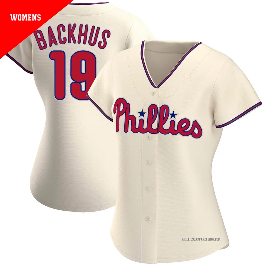 Philadelphia Phillies ＃19 Kyle Backhus Women's Cream Replica Alternate Jersey