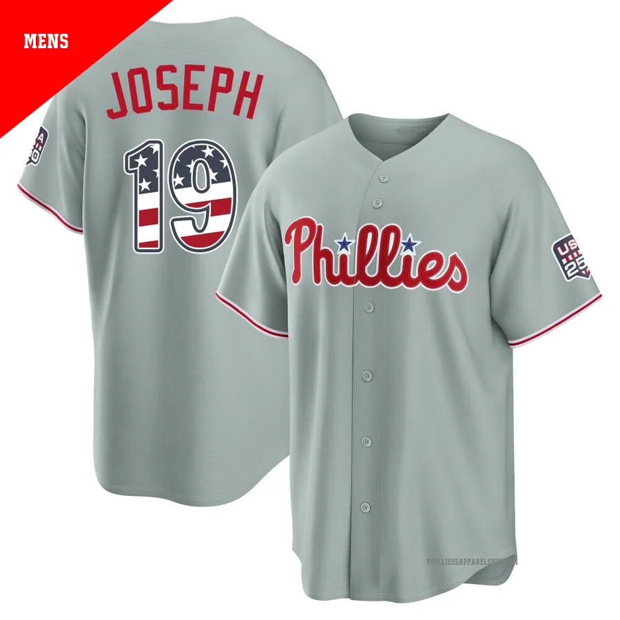 Philadelphia Phillies ＃19 Tommy Joseph Men's Gray Limited USA 250 Fourth Of July Road Stadium Jersey