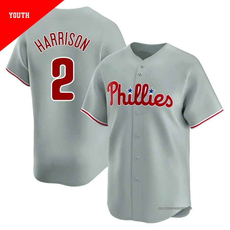 Philadelphia Phillies ＃2 Josh Harrison Youth Gray Limited Away Jersey