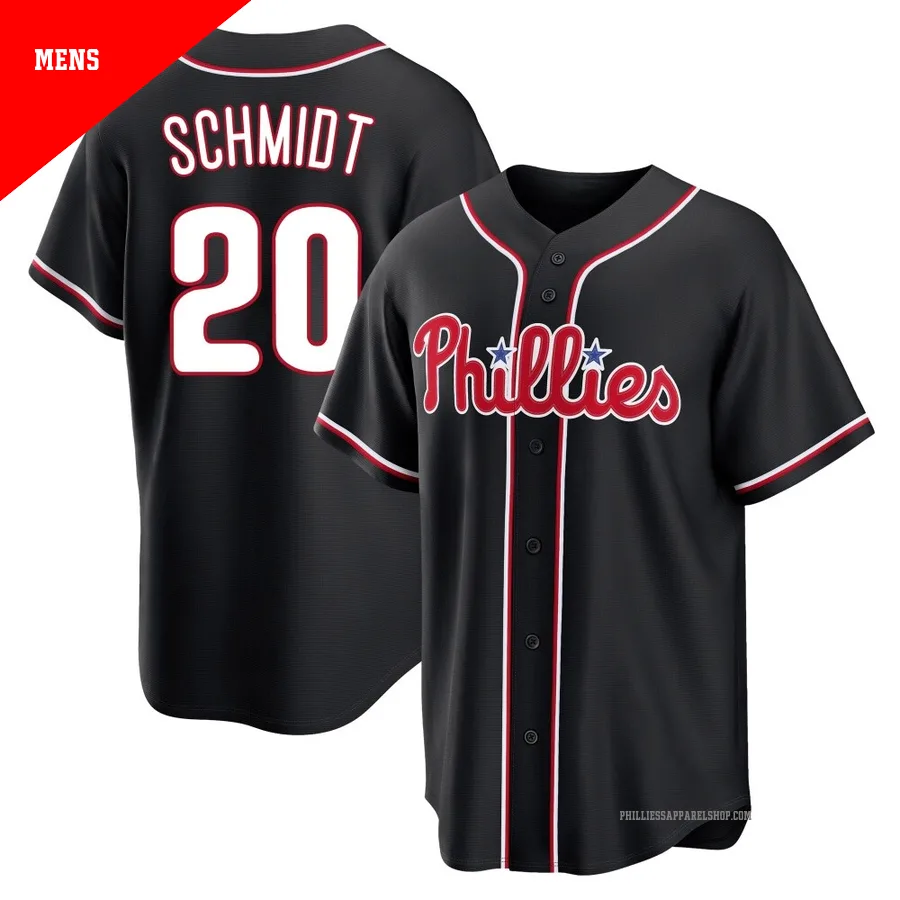 Philadelphia Phillies ＃20 Mike Schmidt Men's Black Replica Fashion Out Jersey