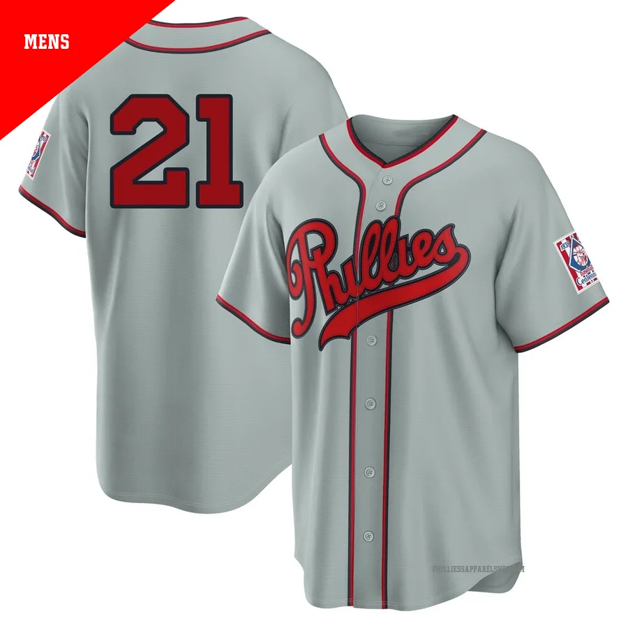 Philadelphia Phillies ＃21 Garrett Stubbs Men's Gray Limited Stadium 2026 Field Of Dreams Jersey