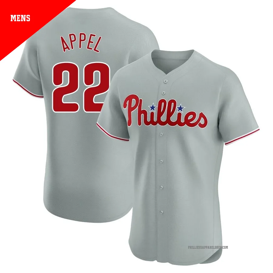 Philadelphia Phillies ＃22 Mark Appel Men's Gray Elite Road Jersey
