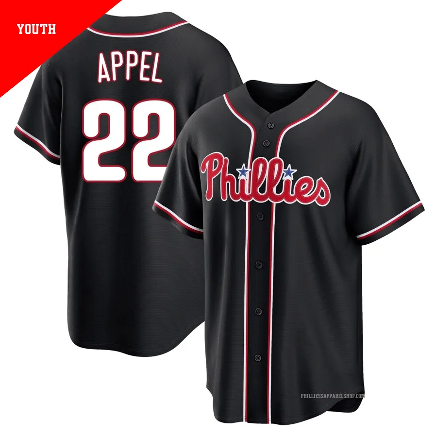 Philadelphia Phillies ＃22 Mark Appel Youth Black Replica Fashion Out Jersey