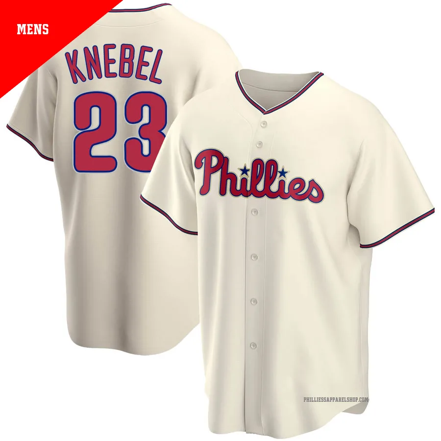 Philadelphia Phillies ＃23 Corey Knebel Men's Cream Replica Alternate Jersey