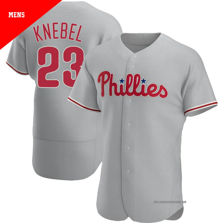 Philadelphia Phillies ＃23 Corey Knebel Men's Gray Authentic Road Jersey