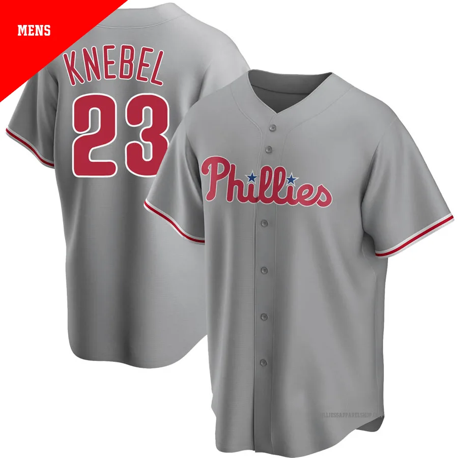 Philadelphia Phillies ＃23 Corey Knebel Men's Gray Replica Road Jersey