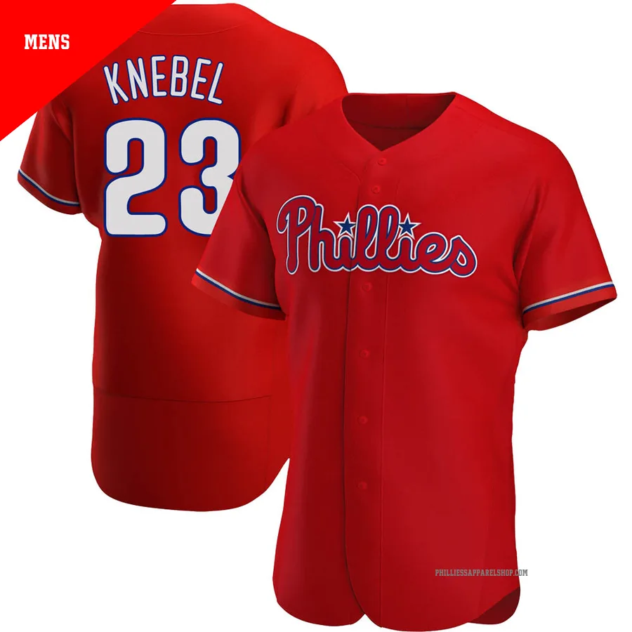 Philadelphia Phillies ＃23 Corey Knebel Men's Red Authentic Alternate Jersey