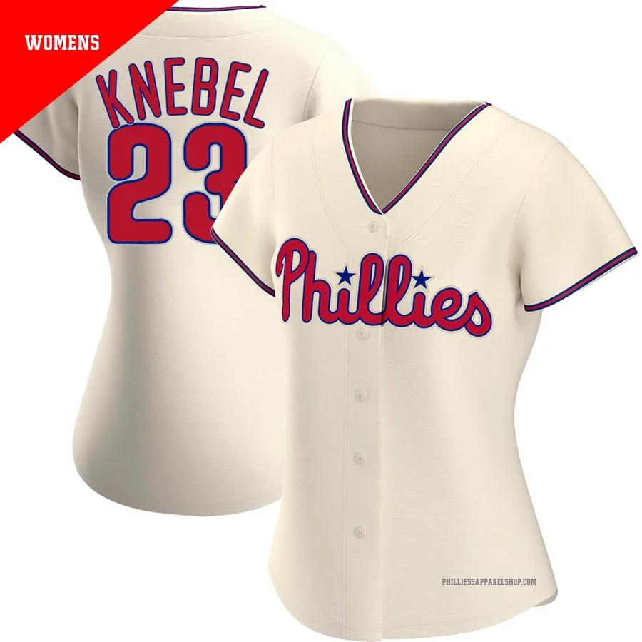 Philadelphia Phillies ＃23 Corey Knebel Women's Cream Authentic Alternate Jersey