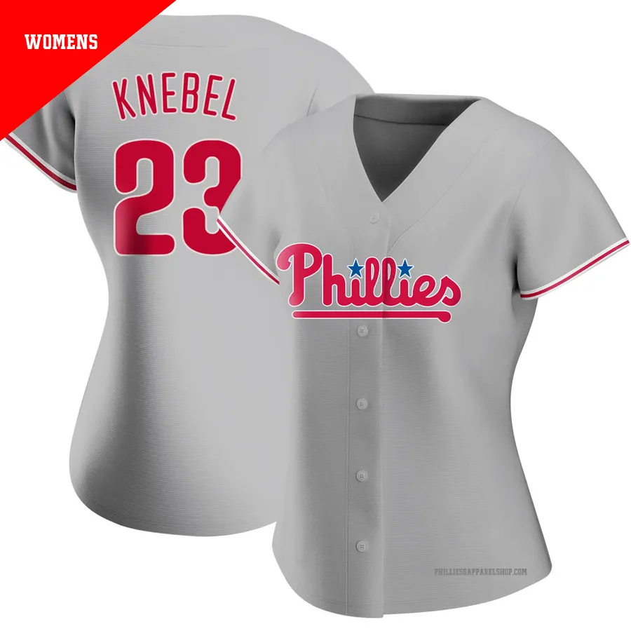 Philadelphia Phillies ＃23 Corey Knebel Women's Gray Replica Road Jersey