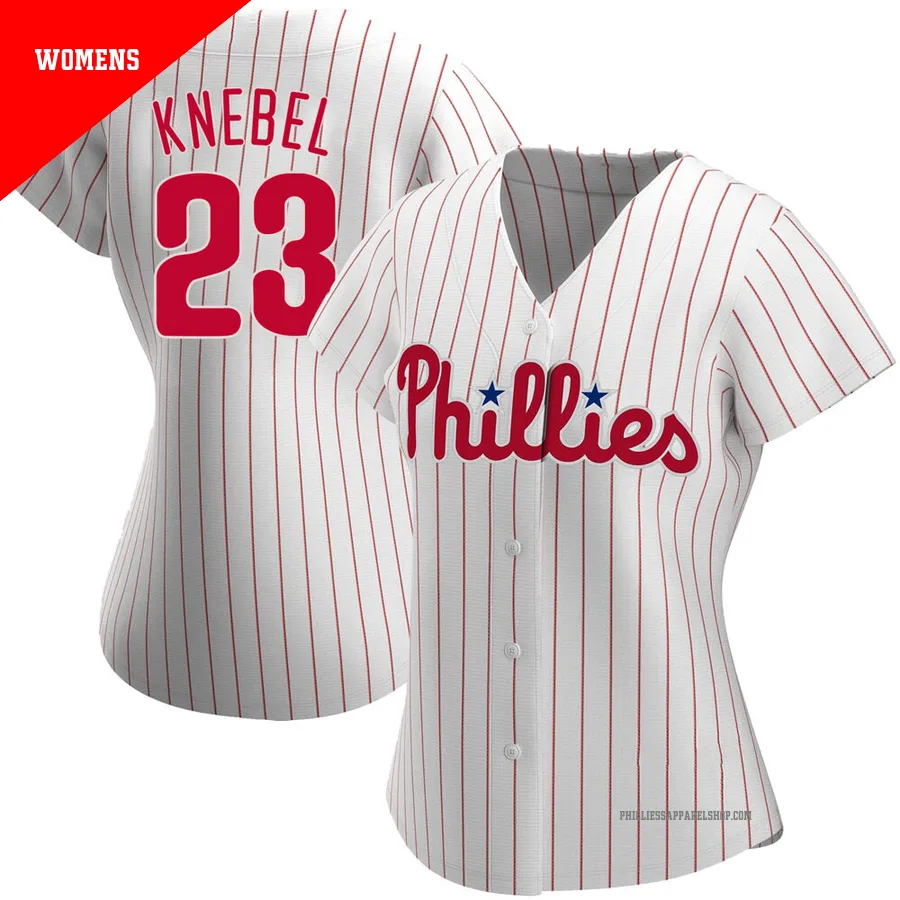 Philadelphia Phillies ＃23 Corey Knebel Women's White Authentic Home Jersey