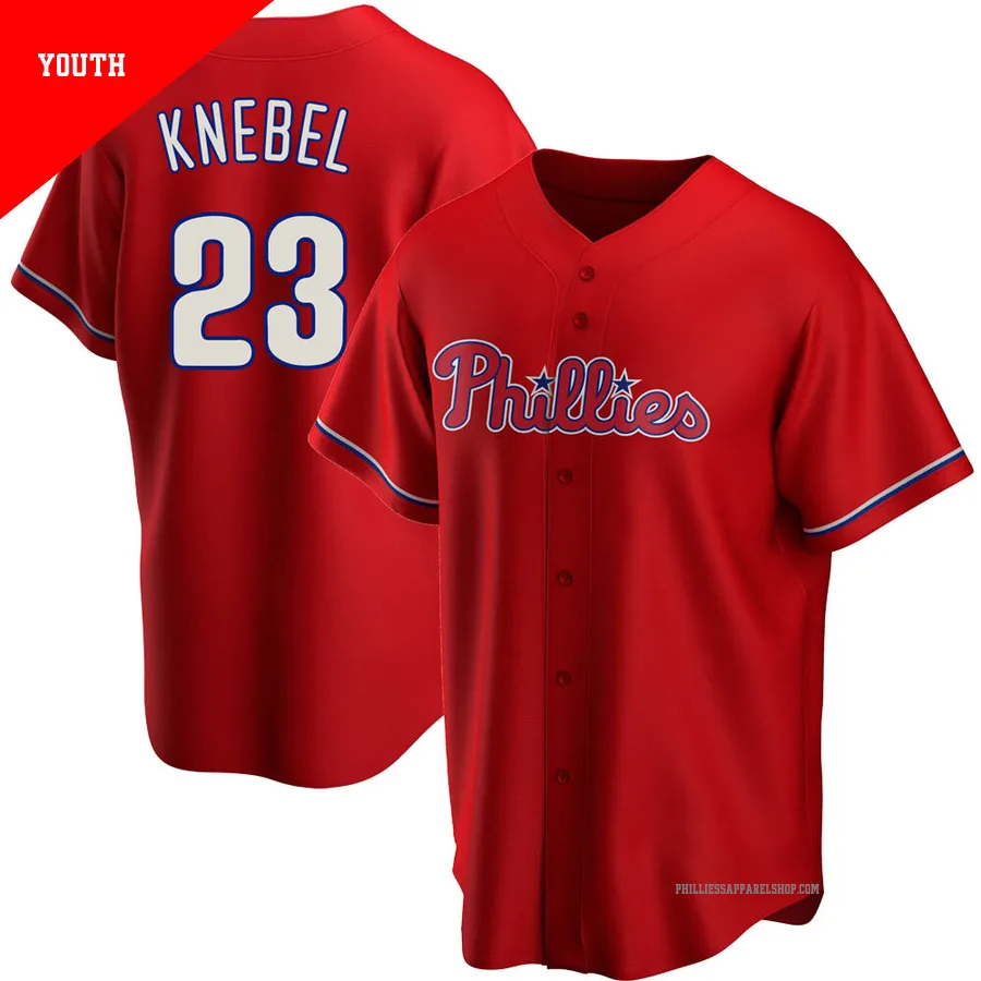 Philadelphia Phillies ＃23 Corey Knebel Youth Red Replica Alternate Jersey