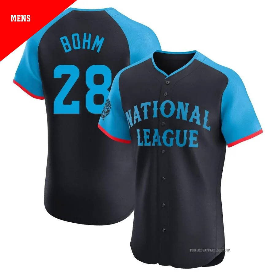 Philadelphia Phillies ＃28 Alec Bohm Men's Navy Elite National League 2024 All-Star Game Jersey