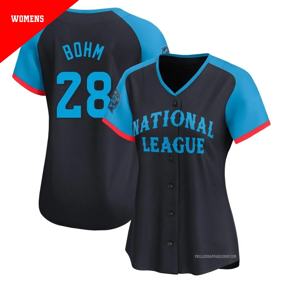 Philadelphia Phillies ＃28 Alec Bohm Women's Navy Limited National League 2024 All-Star Game Jersey