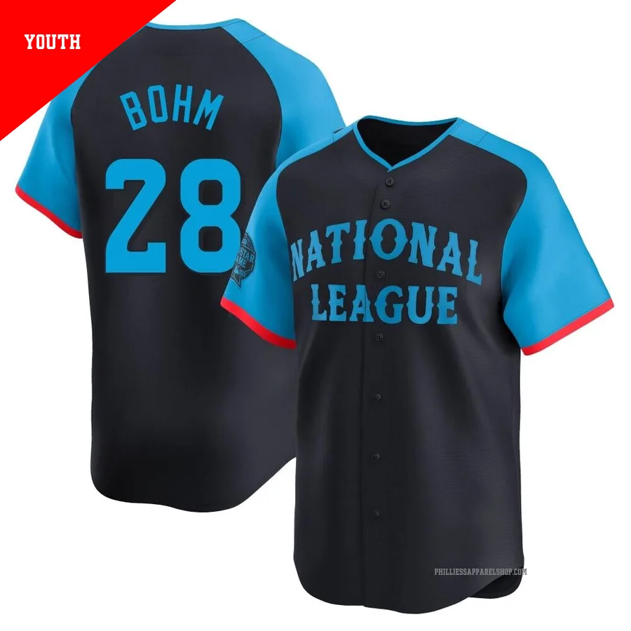Philadelphia Phillies ＃28 Alec Bohm Youth Navy Limited National League 2024 All-Star Game Jersey