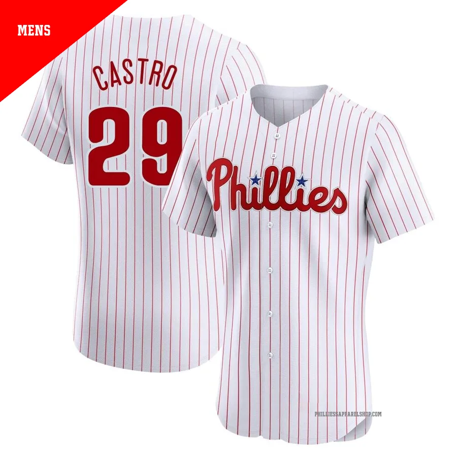 Philadelphia Phillies ＃29 Rodolfo Castro Men's White Elite Home Jersey