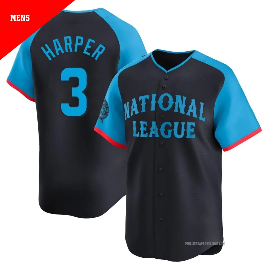 Philadelphia Phillies ＃3 Bryce Harper Men's Navy Limited National League 2024 All-Star Game Jersey