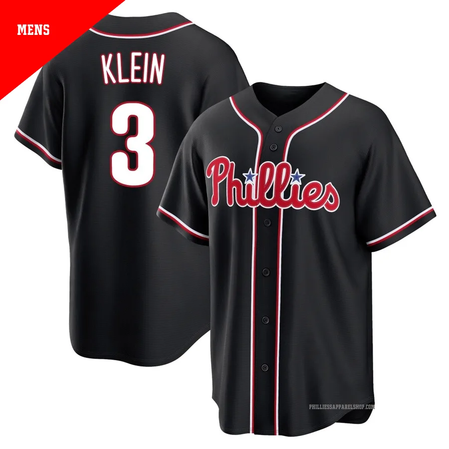 Philadelphia Phillies ＃3 Chuck Klein Men's Black Replica Fashion Out Jersey
