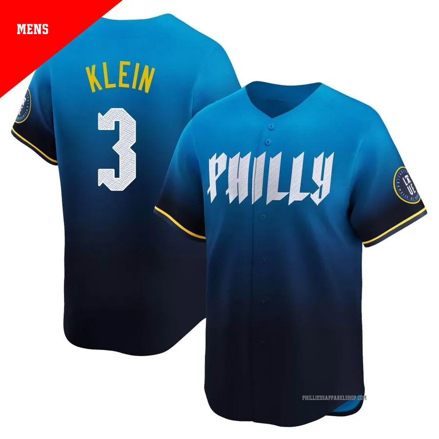 Philadelphia Phillies ＃3 Chuck Klein Men's Blue Limited 2024 City Connect Jersey