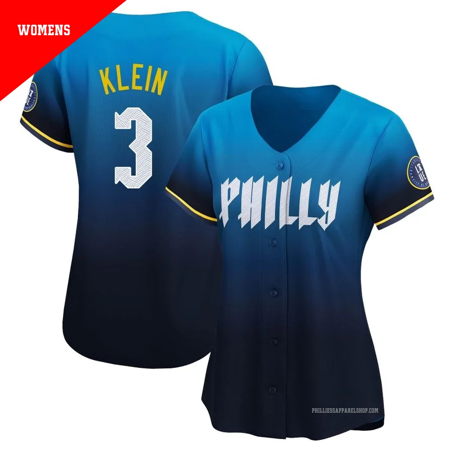 Philadelphia Phillies ＃3 Chuck Klein Women's Blue Limited 2024 City Connect Jersey