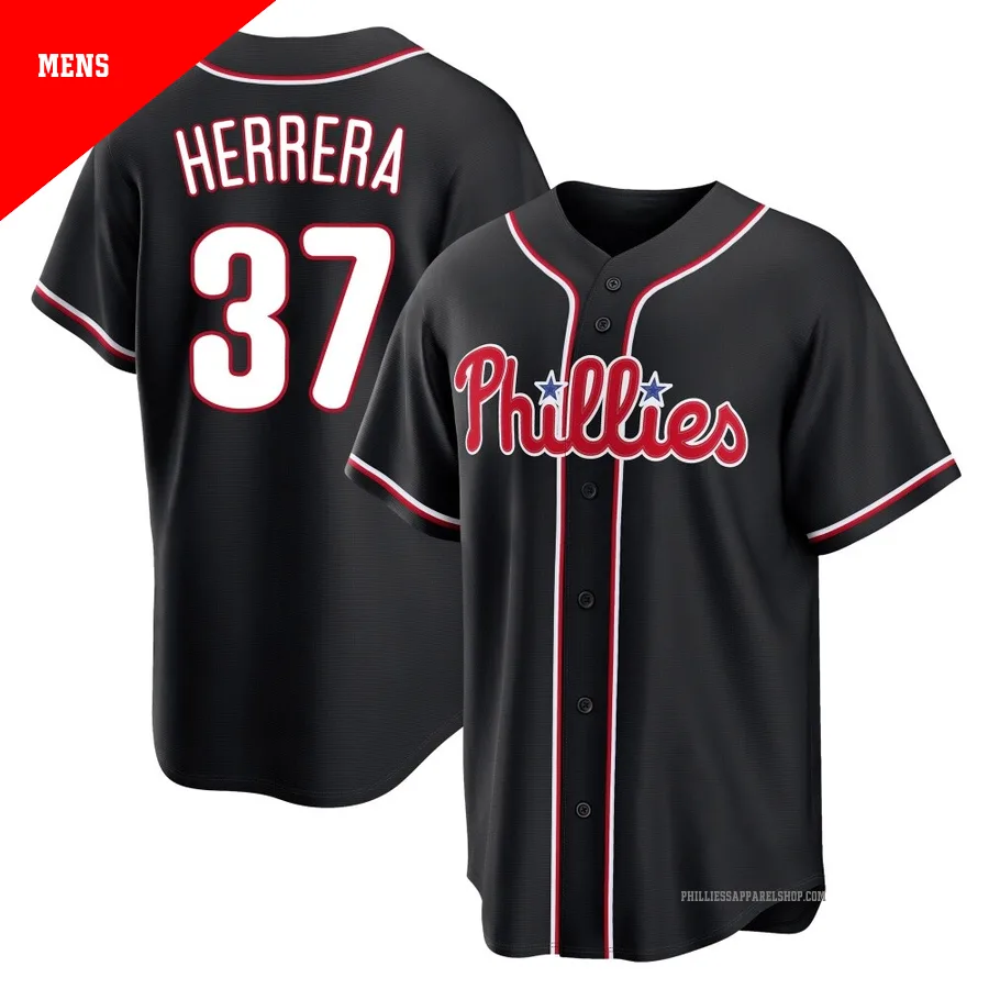 Philadelphia Phillies ＃37 Odubel Herrera Men's Black Replica Fashion Out Jersey