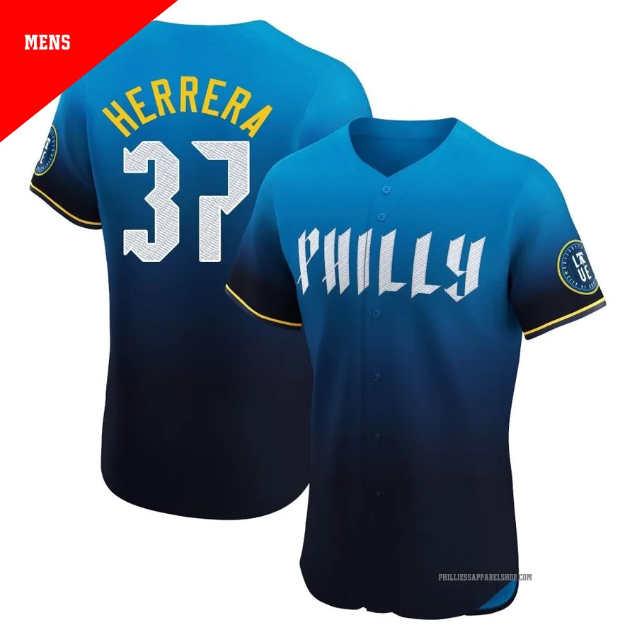 Philadelphia Phillies ＃37 Odubel Herrera Men's Blue Elite 2024 City Connect Jersey