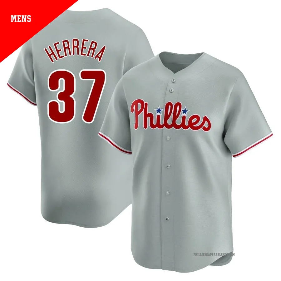 Philadelphia Phillies ＃37 Odubel Herrera Men's Gray Limited Away Jersey