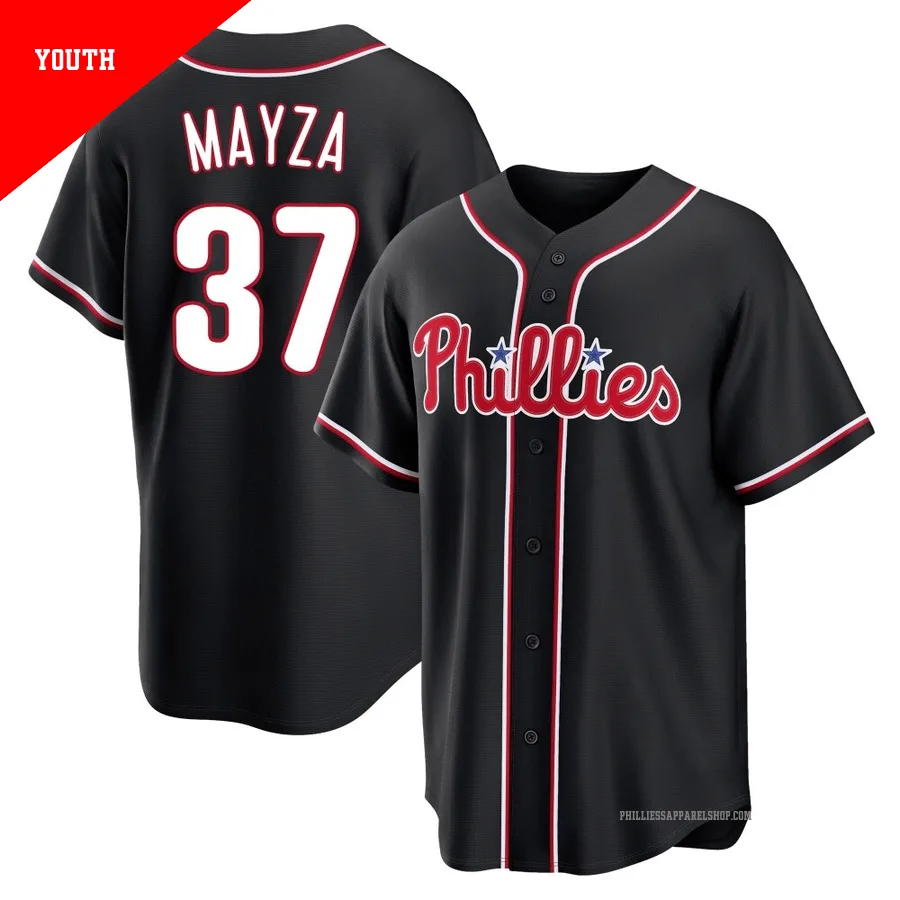 Philadelphia Phillies ＃37 Tim Mayza Youth Black Replica Fashion Out Jersey