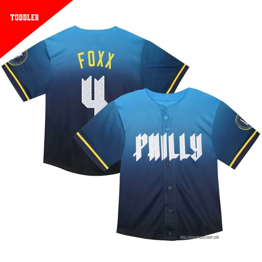 Philadelphia Phillies ＃4 Jimmy Foxx Men's Blue Limited Toddler 2024 City Connect Jersey