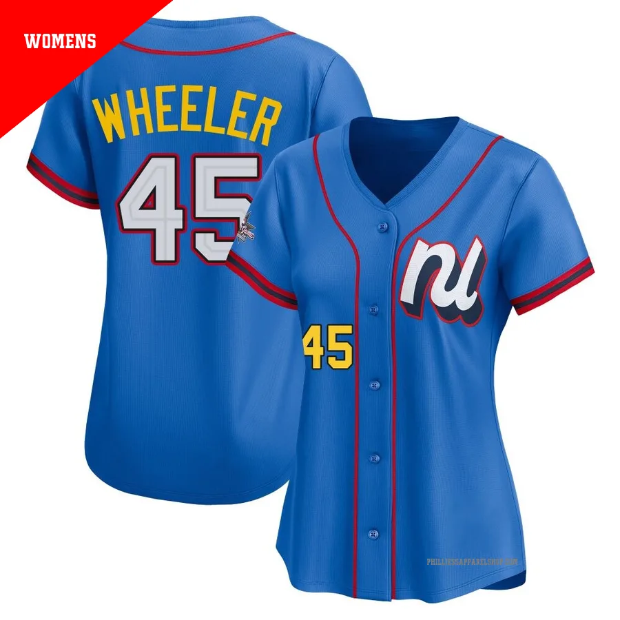 Philadelphia Phillies ＃45 Zack Wheeler Women's Blue Limited National League 2025 All-Star Edition Jersey
