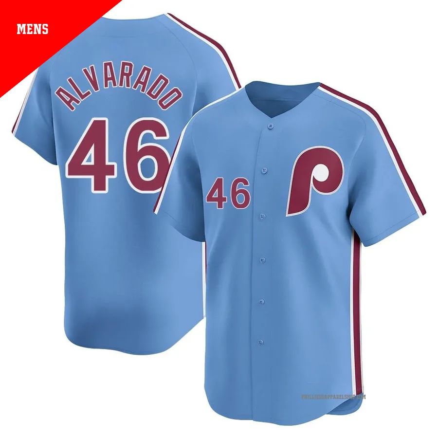 Philadelphia Phillies ＃46 Jose Alvarado Men's Light Blue Limited Alternate Jersey