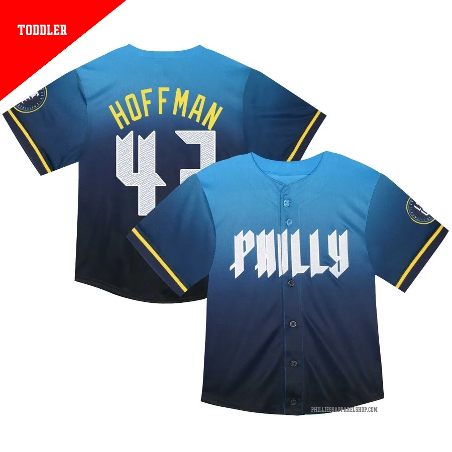 Philadelphia Phillies ＃47 Nolan Hoffman Men's Blue Limited Toddler 2024 City Connect Jersey