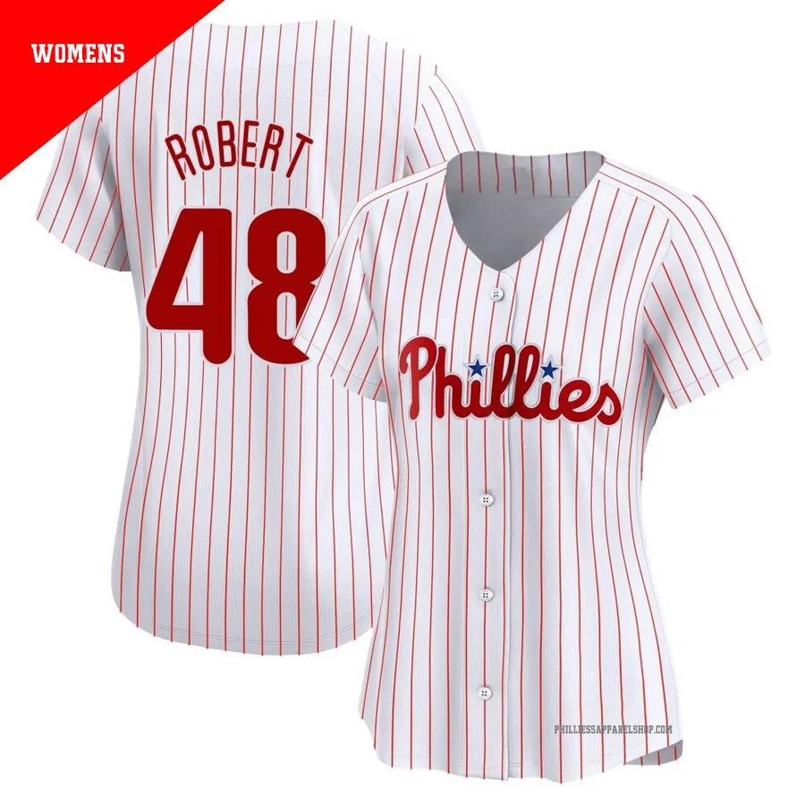 Philadelphia Phillies ＃48 Daniel Robert Women's White Limited Home Jersey