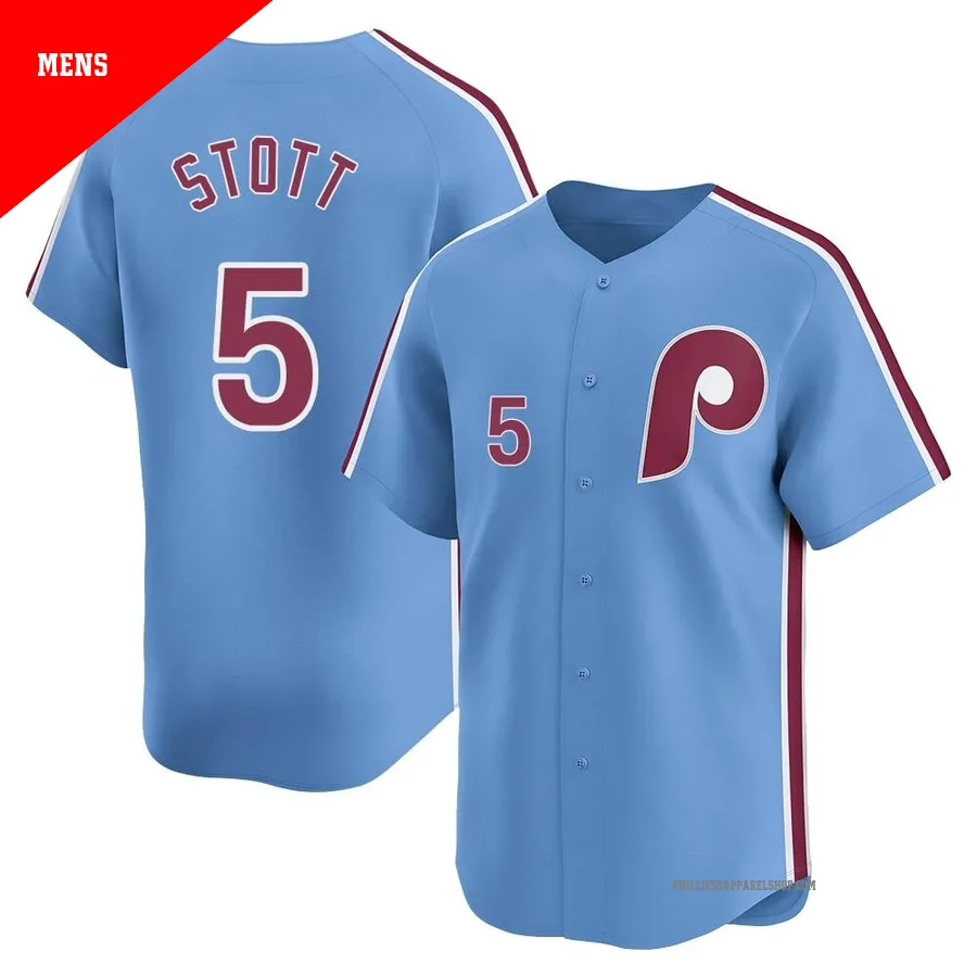 Philadelphia Phillies ＃5 Bryson Stott Men's Light Blue Limited Alternate Jersey