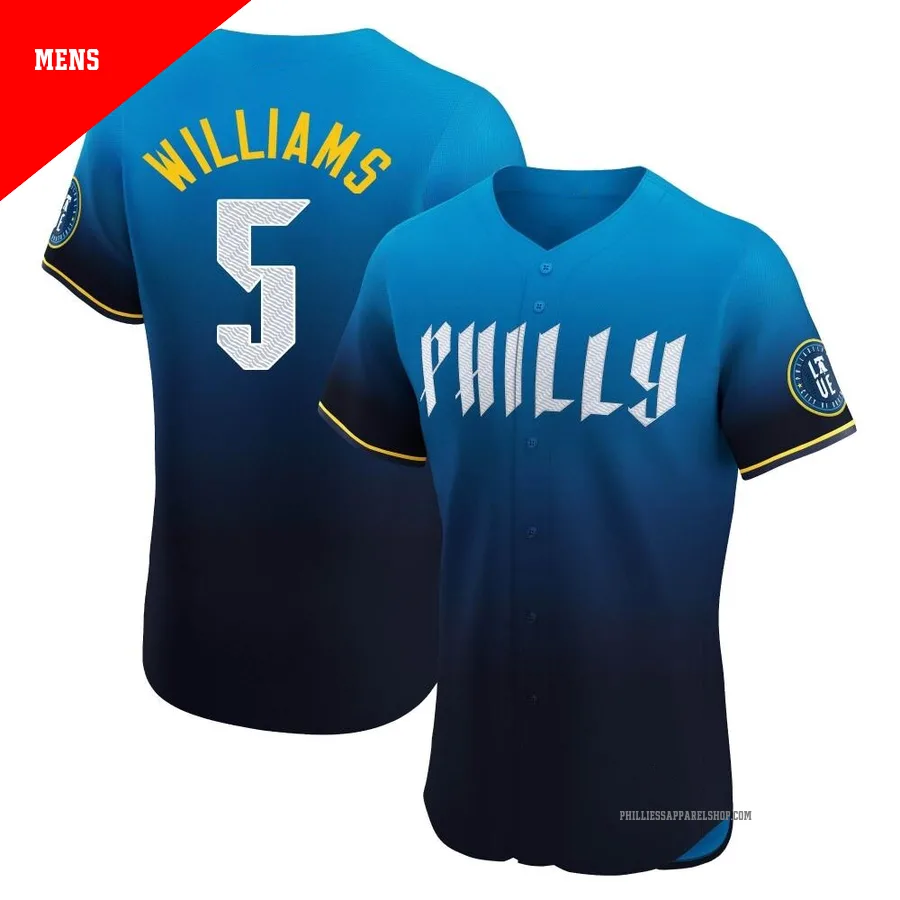 Philadelphia Phillies ＃5 Nick Williams Men's Blue Elite 2024 City Connect Jersey