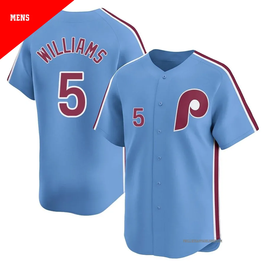 Philadelphia Phillies ＃5 Nick Williams Men's Light Blue Limited Alternate Jersey
