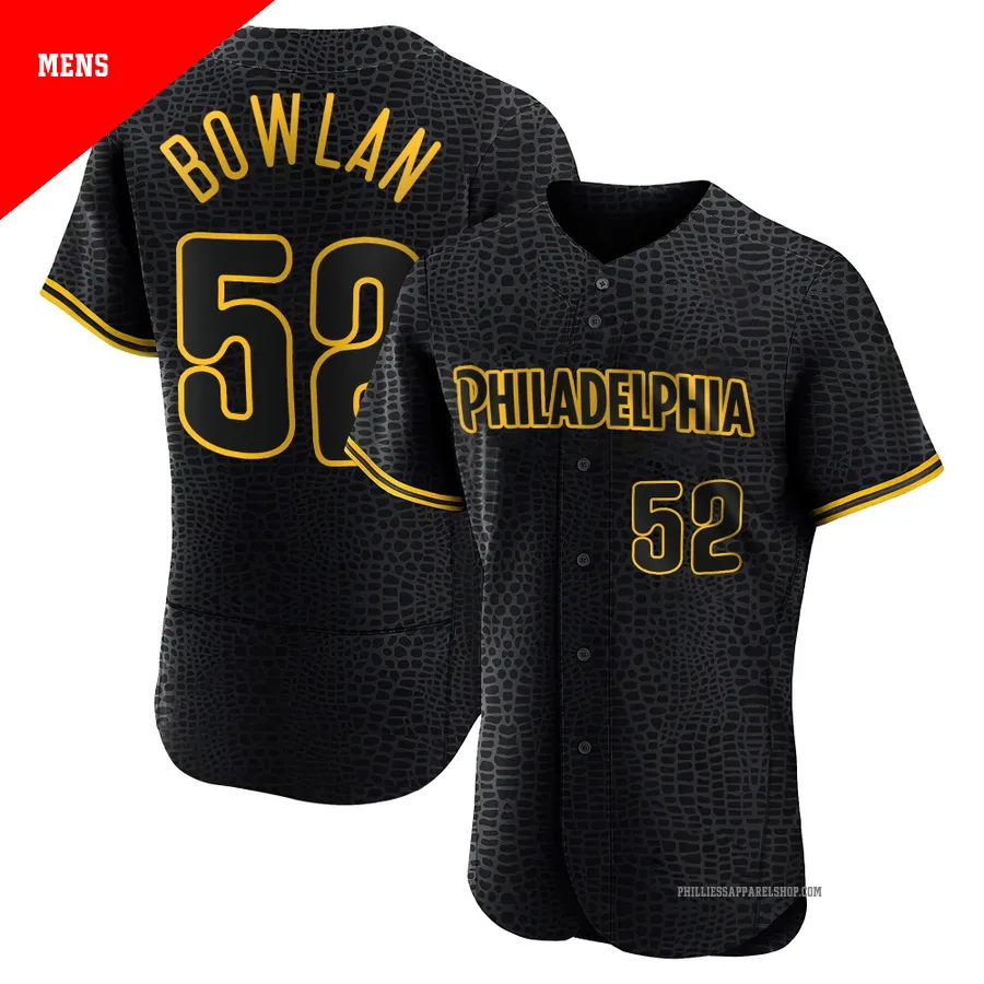 Philadelphia Phillies ＃52 Jonathan Bowlan Men's Black Authentic Snake Skin City Jersey