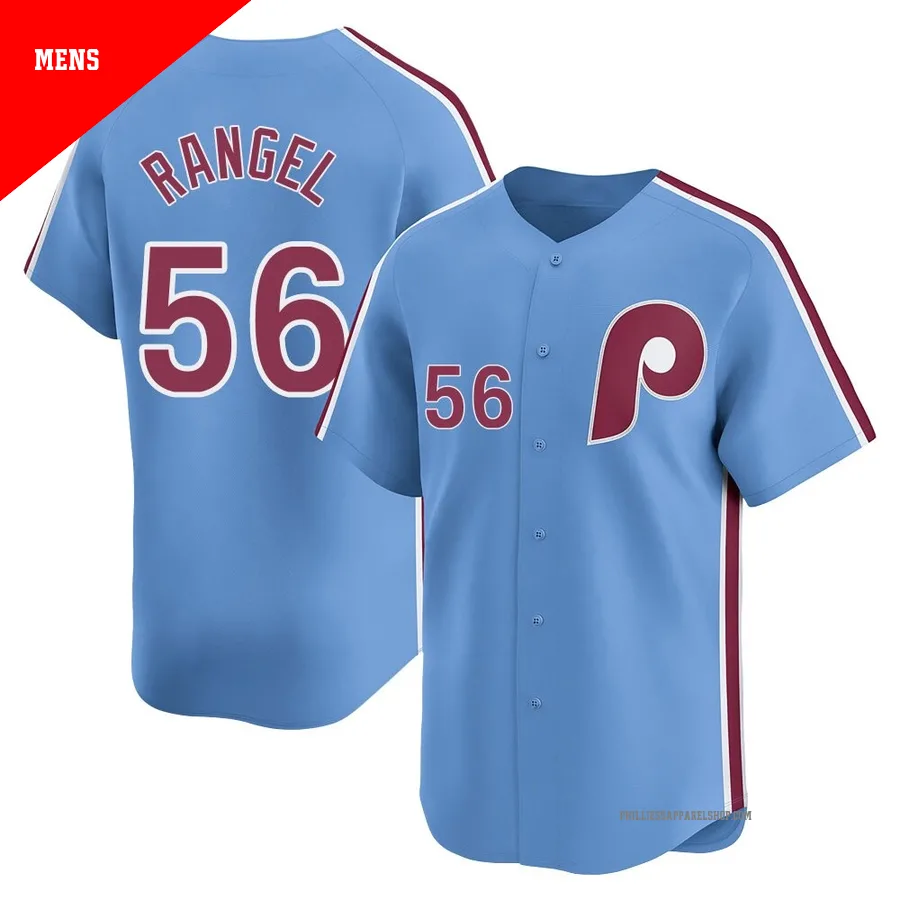Philadelphia Phillies ＃56 Alan Rangel Men's Light Blue Limited Alternate Jersey