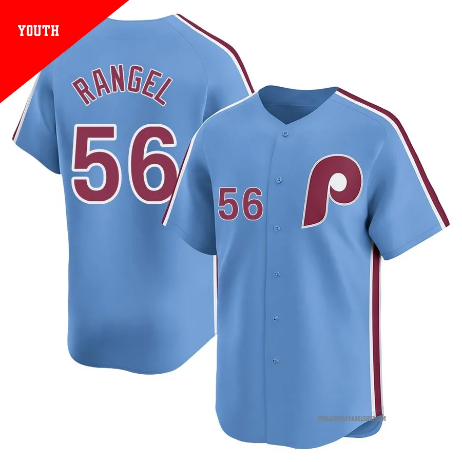 Philadelphia Phillies ＃56 Alan Rangel Youth Light Blue Limited Alternate Jersey