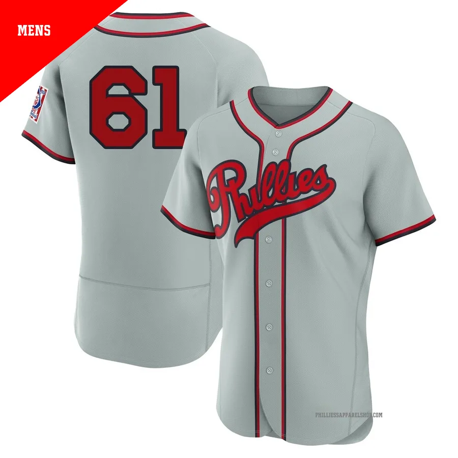 Philadelphia Phillies ＃61 Cristopher Sanchez Men's Gray Authentic 2026 Field Of Dreams Jersey