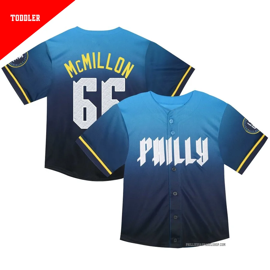 Philadelphia Phillies ＃66 John McMillon Men's Blue Limited Toddler 2024 City Connect Jersey