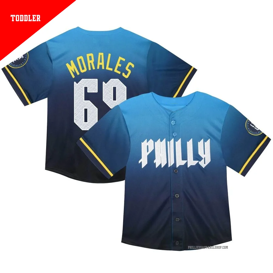 Philadelphia Phillies ＃69 Francisco Morales Men's Blue Limited Toddler 2024 City Connect Jersey