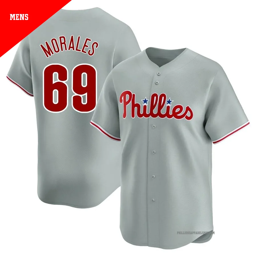 Philadelphia Phillies ＃69 Francisco Morales Men's Gray Limited Away Jersey