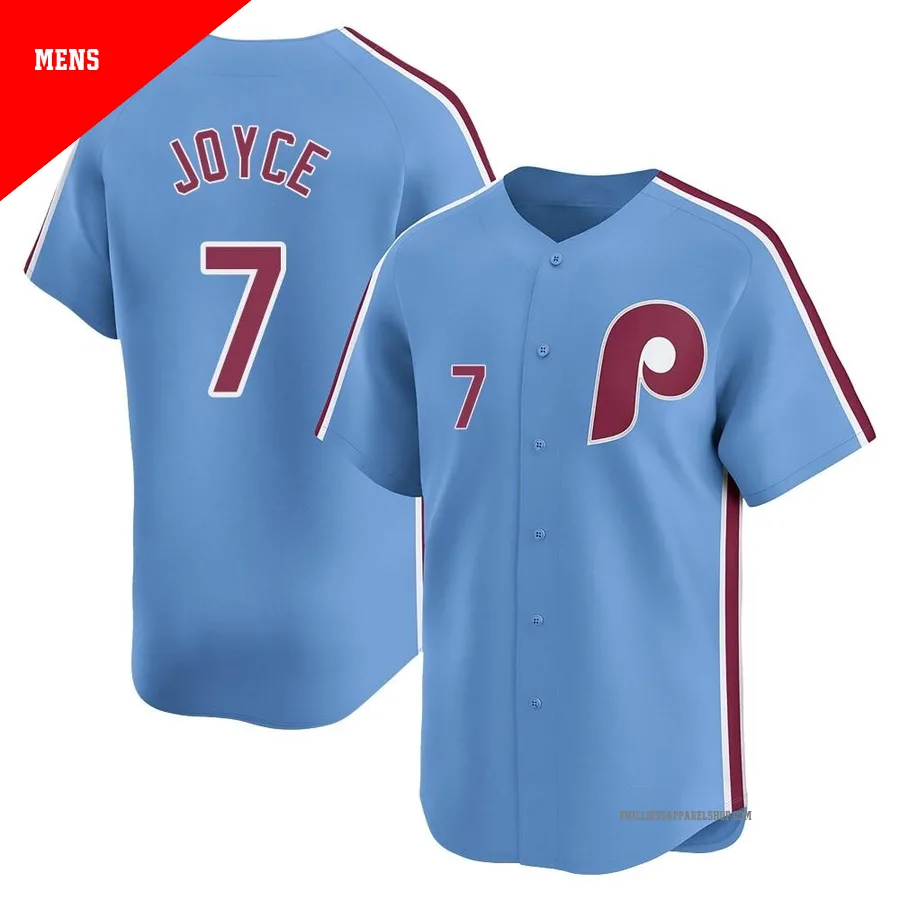 Philadelphia Phillies ＃7 Matt Joyce Men's Light Blue Limited Alternate Jersey