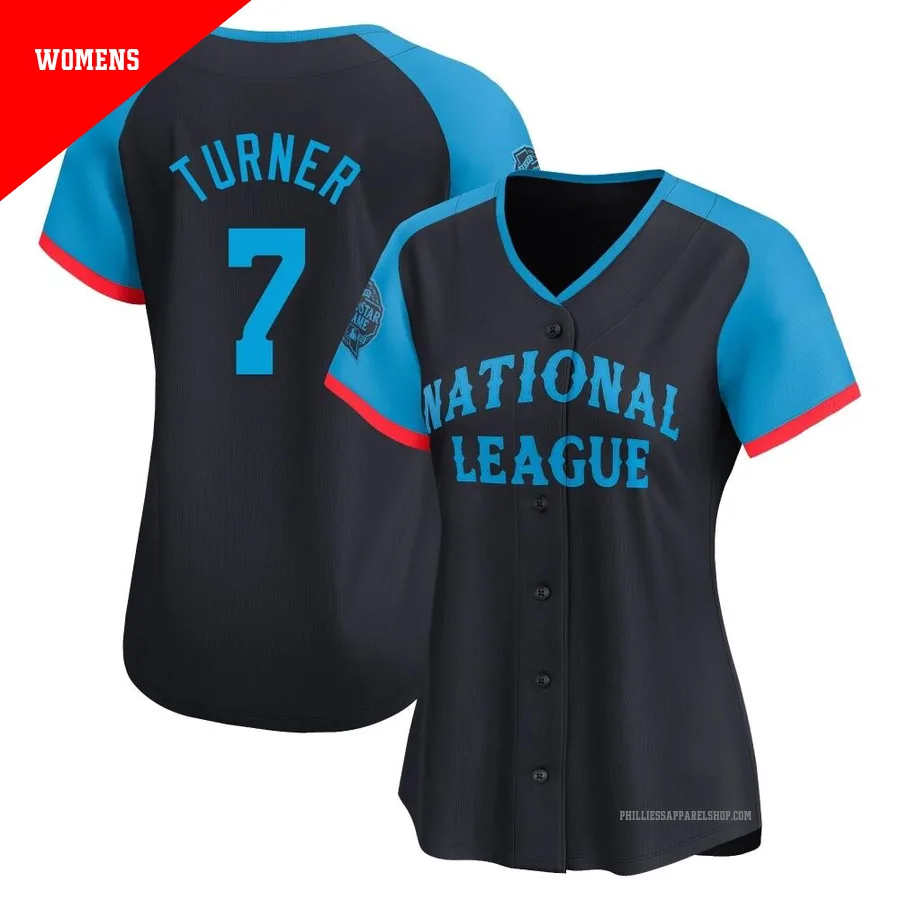 Philadelphia Phillies ＃7 Trea Turner Women's Navy Limited National League 2024 All-Star Game Jersey