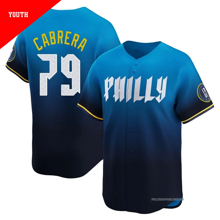 Philadelphia Phillies ＃79 Jean Cabrera Youth Blue Limited 2024 City Connect Jersey