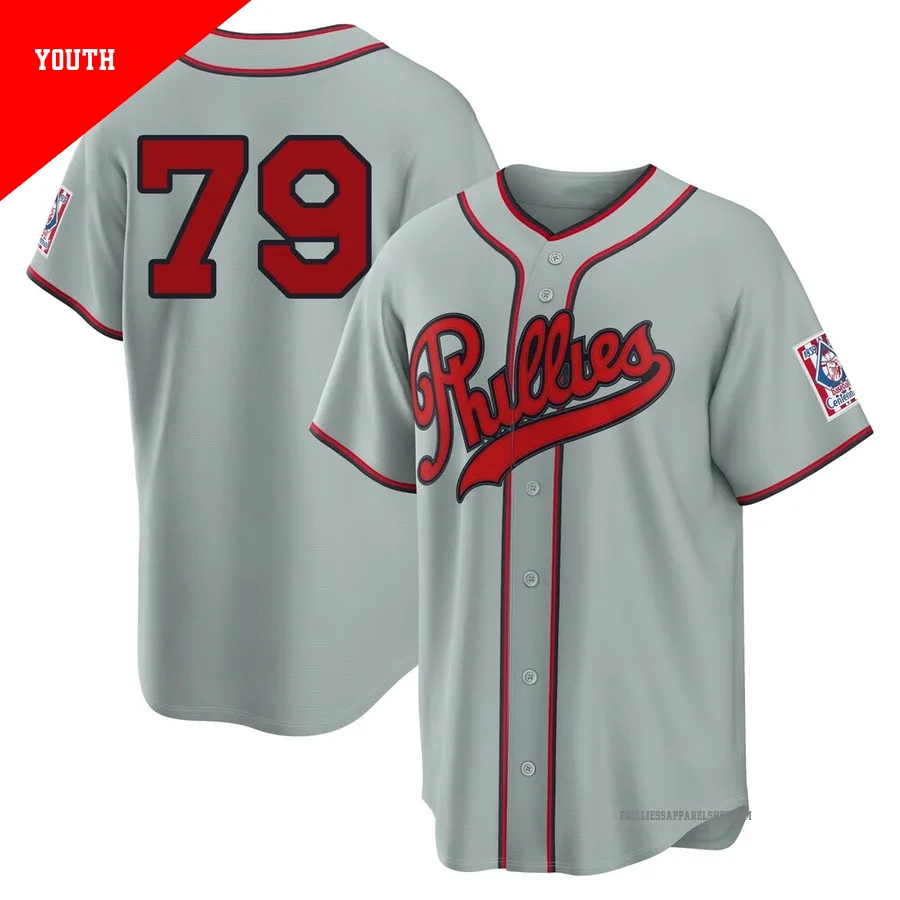 Philadelphia Phillies ＃79 Jean Cabrera Youth Gray Limited Stadium 2026 Field Of Dreams Jersey